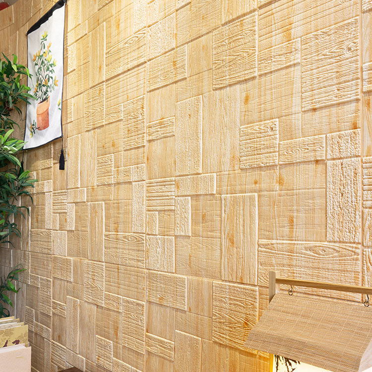 Modern Tin Backsplash Paneling Smooth Wall Ceiling Wood Board Set of 1 Natural 10-Piece Set Clearhalo 'Flooring 'Home Improvement' 'home_improvement' 'home_improvement_wall_paneling' 'Wall Paneling' 'wall_paneling' 'Walls & Ceilings' Walls and Ceiling' 6842477