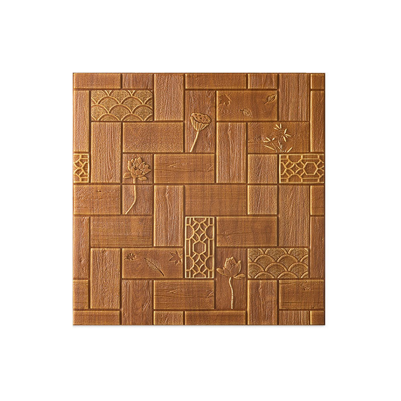Modern Tin Backsplash Paneling Smooth Wall Ceiling Wood Board Set of 1 Red Brown Clearhalo 'Flooring 'Home Improvement' 'home_improvement' 'home_improvement_wall_paneling' 'Wall Paneling' 'wall_paneling' 'Walls & Ceilings' Walls and Ceiling' 6842488