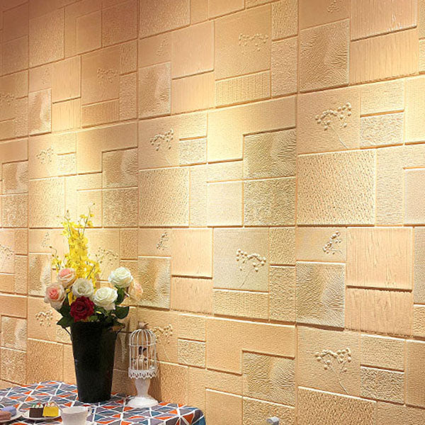 Modern Style Wall Plank 3D Print Bathroom Living Room Wall Panels Set of 40 Yellow 200-Piece Set 3D Embossed Clearhalo 'Flooring 'Home Improvement' 'home_improvement' 'home_improvement_wall_paneling' 'Wall Paneling' 'wall_paneling' 'Walls & Ceilings' Walls and Ceiling' 6842536