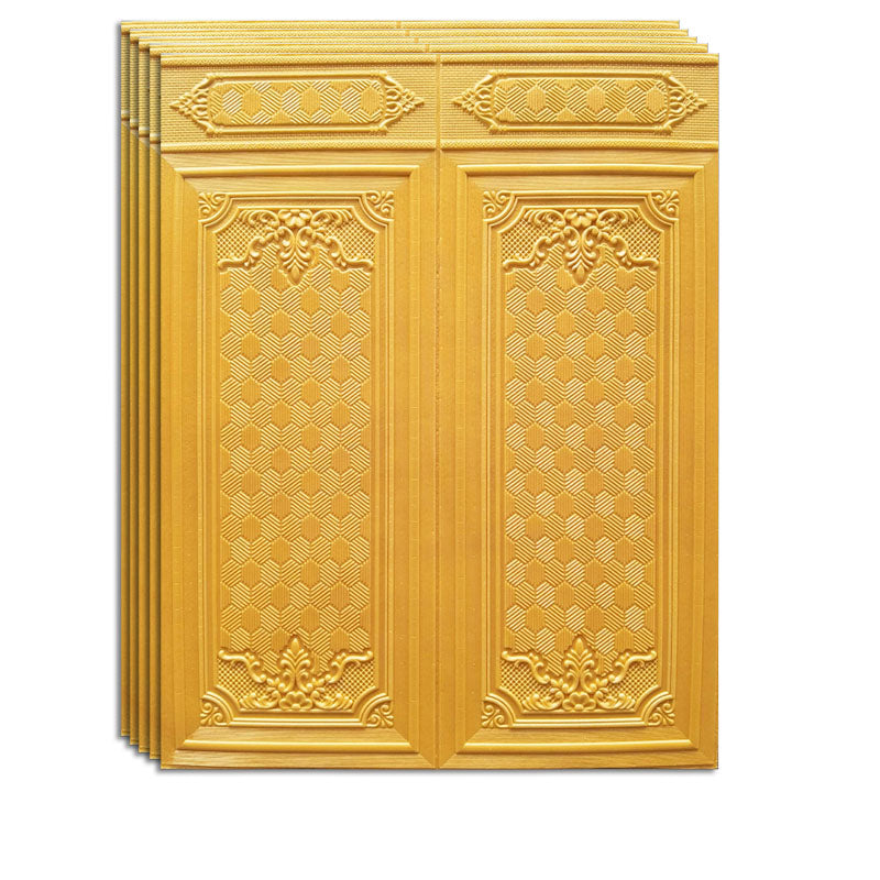 Gorgeous Style Wall Plank 3D Print Bathroom Living Room Wall Panels Set of 40 Gold Clearhalo 'Flooring 'Home Improvement' 'home_improvement' 'home_improvement_wall_paneling' 'Wall Paneling' 'wall_paneling' 'Walls & Ceilings' Walls and Ceiling' 6842557