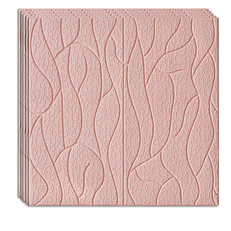 Modern Wall Plank 3D Brick Bathroom Living Room Wall Panels Set of 40 Pink Wire Brushed Clearhalo 'Flooring 'Home Improvement' 'home_improvement' 'home_improvement_wall_paneling' 'Wall Paneling' 'wall_paneling' 'Walls & Ceilings' Walls and Ceiling' 6842569