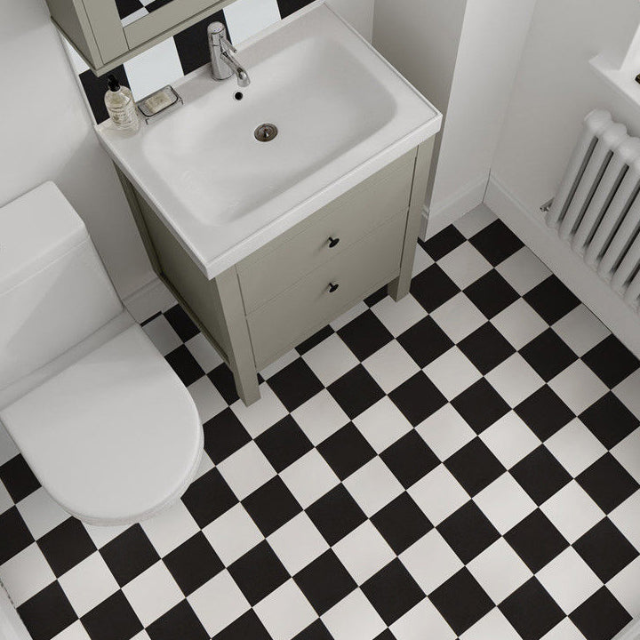 Modern PVC Flooring Peel and Stick Porcelain Tile Look Vinyl Plank Flooring Black White Clearhalo 'Flooring 'Home Improvement' 'home_improvement' 'home_improvement_vinyl_flooring' 'Vinyl Flooring' 'vinyl_flooring' Walls and Ceiling' 6842671