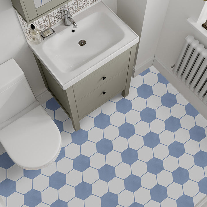 Modern PVC Flooring Peel and Stick Porcelain Tile Look Vinyl Plank Flooring White-Blue Clearhalo 'Flooring 'Home Improvement' 'home_improvement' 'home_improvement_vinyl_flooring' 'Vinyl Flooring' 'vinyl_flooring' Walls and Ceiling' 6842683