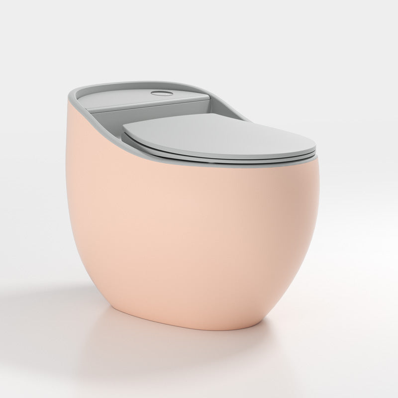 Modern Round Flush Toilet Floor Mounted Porcelain All-In-One Urine Toilet Pink Clearhalo 'Bathroom Remodel & Bathroom Fixtures' 'Home Improvement' 'home_improvement' 'home_improvement_toilets' 'Toilets & Bidets' 'Toilets' 6842810