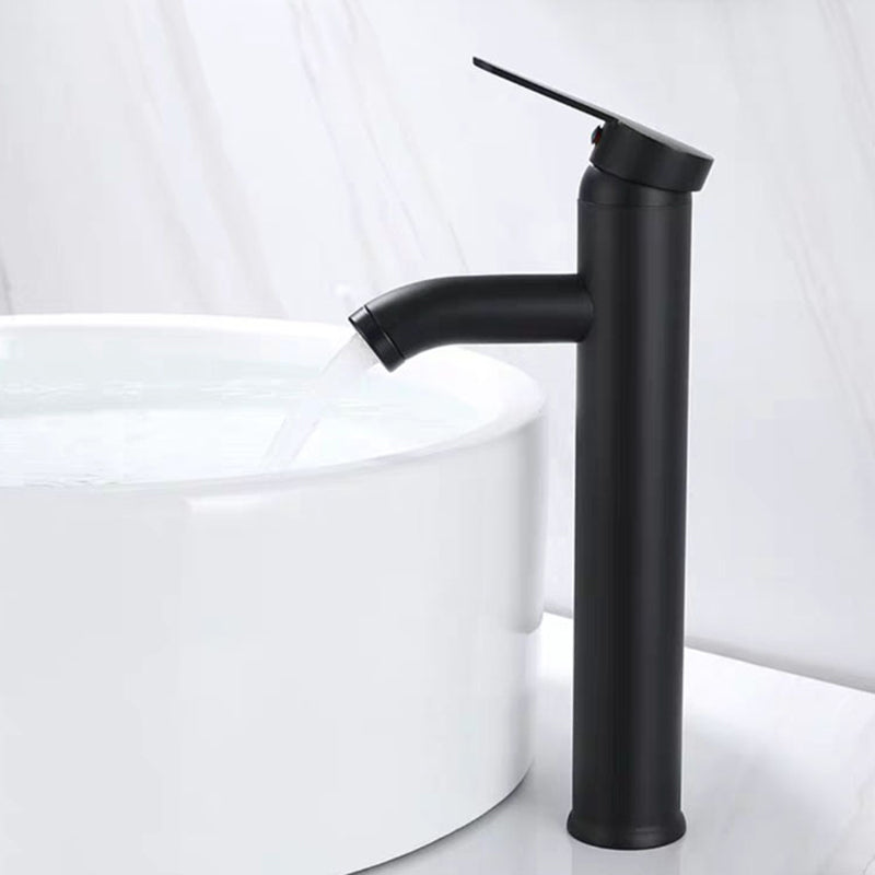 Modern Sink Faucet Stainless Steel Basin Lavatory Faucet for Bathroom Black 11.8" Clearhalo 'Bathroom Remodel & Bathroom Fixtures' 'Bathroom Sink Faucets' 'Bathroom Sinks & Faucet Components' 'bathroom_sink_faucets' 'Home Improvement' 'home_improvement' 'home_improvement_bathroom_sink_faucets' 6848722