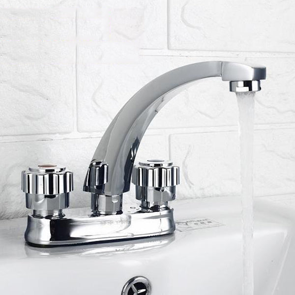 Modern Style Vessel Faucet Copper Knob Handle Low Arc Vessel Faucet Clearhalo 'Bathroom Remodel & Bathroom Fixtures' 'Bathroom Sink Faucets' 'Bathroom Sinks & Faucet Components' 'bathroom_sink_faucets' 'Home Improvement' 'home_improvement' 'home_improvement_bathroom_sink_faucets' 6848740