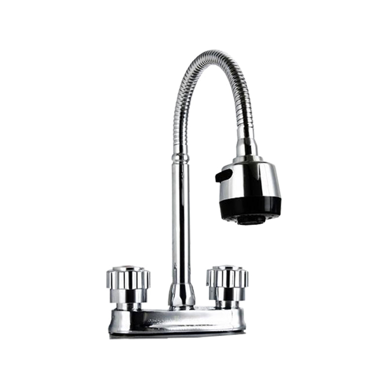 Modern Style Vessel Faucet Copper Knob Handle Low Arc Vessel Faucet 9.8" Supply Lines Included Clearhalo 'Bathroom Remodel & Bathroom Fixtures' 'Bathroom Sink Faucets' 'Bathroom Sinks & Faucet Components' 'bathroom_sink_faucets' 'Home Improvement' 'home_improvement' 'home_improvement_bathroom_sink_faucets' 6848741