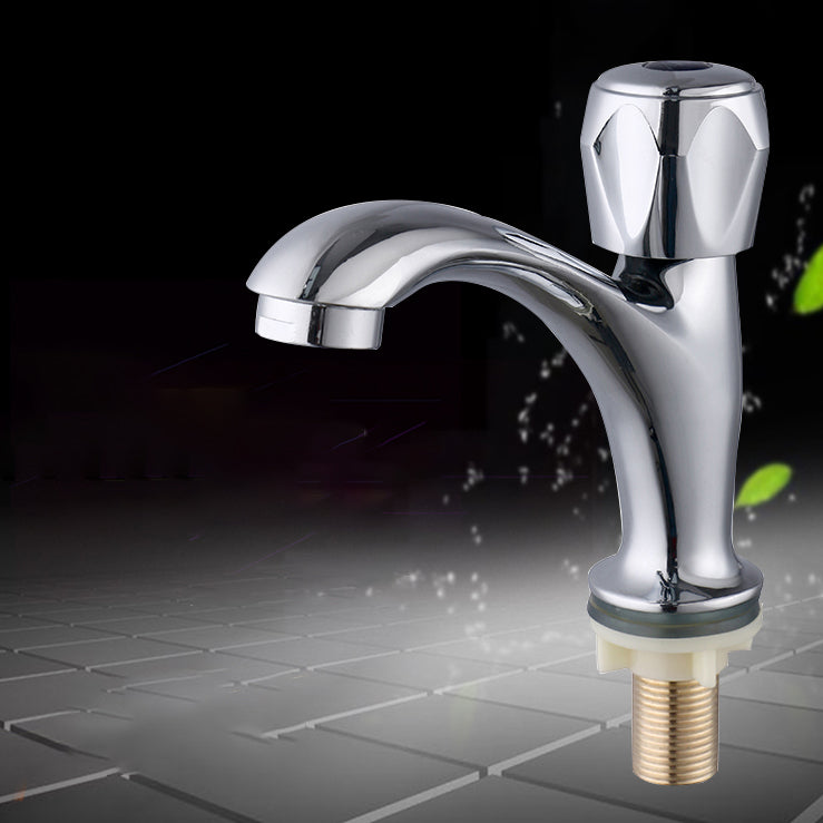 Contemporary Centerset Faucet Knob Handle Low Arc Solid Brass Faucet Clearhalo 'Bathroom Remodel & Bathroom Fixtures' 'Bathroom Sink Faucets' 'Bathroom Sinks & Faucet Components' 'bathroom_sink_faucets' 'Home Improvement' 'home_improvement' 'home_improvement_bathroom_sink_faucets' 6848753