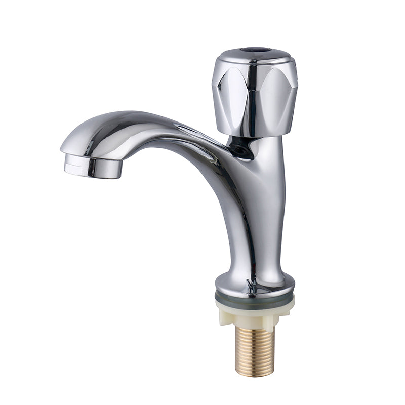 Contemporary Centerset Faucet Knob Handle Low Arc Solid Brass Faucet Clearhalo 'Bathroom Remodel & Bathroom Fixtures' 'Bathroom Sink Faucets' 'Bathroom Sinks & Faucet Components' 'bathroom_sink_faucets' 'Home Improvement' 'home_improvement' 'home_improvement_bathroom_sink_faucets' 6848758