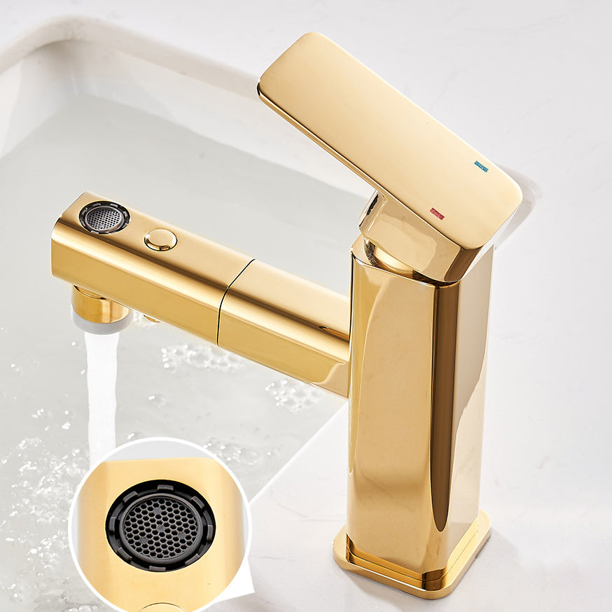 Luxury Pull-out Sink Faucet Cubic Low Arc Vessel Bathroom Faucet Clearhalo 'Bathroom Remodel & Bathroom Fixtures' 'Bathroom Sink Faucets' 'Bathroom Sinks & Faucet Components' 'bathroom_sink_faucets' 'Home Improvement' 'home_improvement' 'home_improvement_bathroom_sink_faucets' 6848790