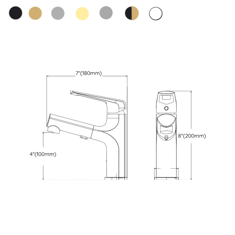 Single Handle Faucet Contemporary Vessel Sink Faucet with Lever Handle Clearhalo 'Bathroom Remodel & Bathroom Fixtures' 'Bathroom Sink Faucets' 'Bathroom Sinks & Faucet Components' 'bathroom_sink_faucets' 'Home Improvement' 'home_improvement' 'home_improvement_bathroom_sink_faucets' 6848845