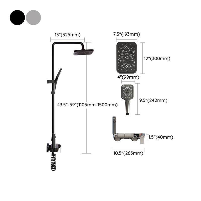 Modern Shower Trim Brass Adjustable Spray Pattern Wall Mounted Shower Set Clearhalo 'Bathroom Remodel & Bathroom Fixtures' 'Home Improvement' 'home_improvement' 'home_improvement_shower_faucets' 'Shower Faucets & Systems' 'shower_faucets' 'Showers & Bathtubs Plumbing' 'Showers & Bathtubs' 6848984