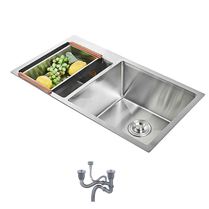 Contemporary Workstation Sink Stainless Steel Undermount Kitchen Sink Sink Only Double Clearhalo 'Home Improvement' 'home_improvement' 'home_improvement_kitchen_sinks' 'Kitchen Remodel & Kitchen Fixtures' 'Kitchen Sinks & Faucet Components' 'Kitchen Sinks' 'kitchen_sinks' 6849106