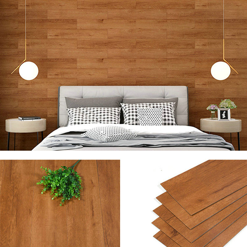 Farmhouse Wall Plank Wood Grain Bedroom and Living Room Wall Panels Set of 5 Orange Red 0.1" Clearhalo 'Flooring 'Home Improvement' 'home_improvement' 'home_improvement_wall_paneling' 'Wall Paneling' 'wall_paneling' 'Walls & Ceilings' Walls and Ceiling' 6849235