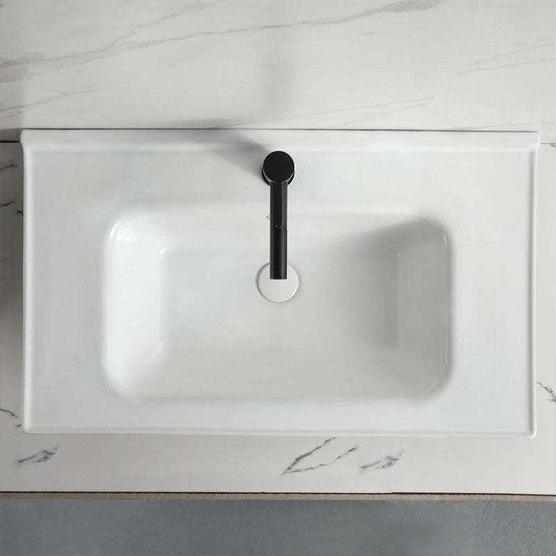 Modern Vessel Sink Rectangular Porcelain Drop-in Bathroom Sink(Not Included Faucet) Clearhalo 'Bathroom Remodel & Bathroom Fixtures' 'Bathroom Sinks & Faucet Components' 'Bathroom Sinks' 'bathroom_sink' 'Home Improvement' 'home_improvement' 'home_improvement_bathroom_sink' 6849487