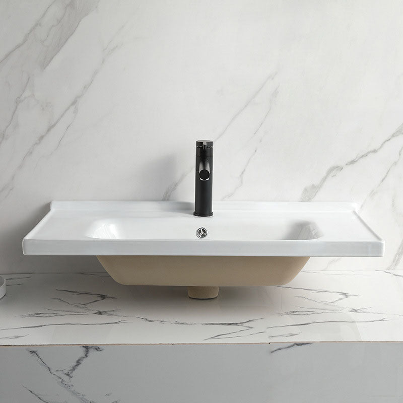 Modern Vessel Sink Rectangular Porcelain Drop-in Bathroom Sink(Not Included Faucet) Clearhalo 'Bathroom Remodel & Bathroom Fixtures' 'Bathroom Sinks & Faucet Components' 'Bathroom Sinks' 'bathroom_sink' 'Home Improvement' 'home_improvement' 'home_improvement_bathroom_sink' 6849488