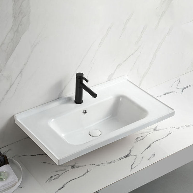 Modern Vessel Sink Rectangular Porcelain Drop-in Bathroom Sink(Not Included Faucet) Clearhalo 'Bathroom Remodel & Bathroom Fixtures' 'Bathroom Sinks & Faucet Components' 'Bathroom Sinks' 'bathroom_sink' 'Home Improvement' 'home_improvement' 'home_improvement_bathroom_sink' 6849489