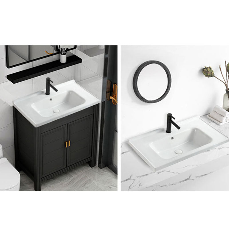 Modern Vessel Sink Rectangular Porcelain Drop-in Bathroom Sink(Not Included Faucet) Clearhalo 'Bathroom Remodel & Bathroom Fixtures' 'Bathroom Sinks & Faucet Components' 'Bathroom Sinks' 'bathroom_sink' 'Home Improvement' 'home_improvement' 'home_improvement_bathroom_sink' 6849493