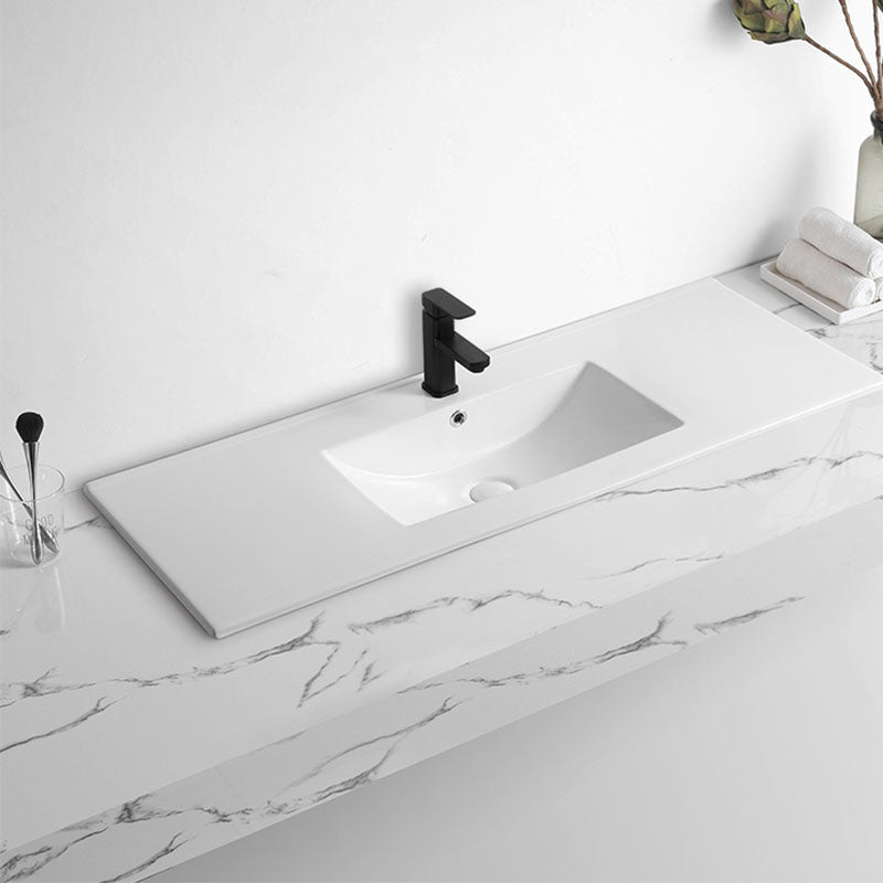 Modern Drop-in Bathroom Sink Rectangular Porcelain Basin Sink(Not Included Faucet) Clearhalo 'Bathroom Remodel & Bathroom Fixtures' 'Bathroom Sinks & Faucet Components' 'Bathroom Sinks' 'bathroom_sink' 'Home Improvement' 'home_improvement' 'home_improvement_bathroom_sink' 6849508