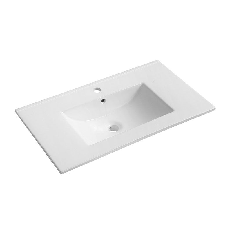 Modern Drop-in Bathroom Sink Rectangular Porcelain Basin Sink(Not Included Faucet) Clearhalo 'Bathroom Remodel & Bathroom Fixtures' 'Bathroom Sinks & Faucet Components' 'Bathroom Sinks' 'bathroom_sink' 'Home Improvement' 'home_improvement' 'home_improvement_bathroom_sink' 6849510