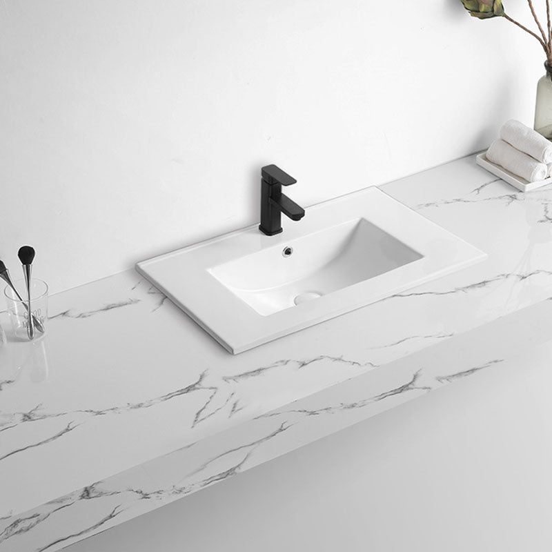 Modern Drop-in Bathroom Sink Rectangular Porcelain Basin Sink(Not Included Faucet) Clearhalo 'Bathroom Remodel & Bathroom Fixtures' 'Bathroom Sinks & Faucet Components' 'Bathroom Sinks' 'bathroom_sink' 'Home Improvement' 'home_improvement' 'home_improvement_bathroom_sink' 6849514