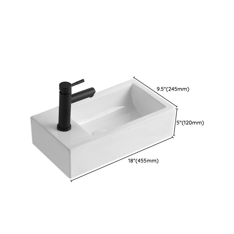 Modern Vessel Sink Rectangular Porcelain Wall Mount Bathroom Sink(Not Included Faucet) Clearhalo 'Bathroom Remodel & Bathroom Fixtures' 'Bathroom Sinks & Faucet Components' 'Bathroom Sinks' 'bathroom_sink' 'Home Improvement' 'home_improvement' 'home_improvement_bathroom_sink' 6849541