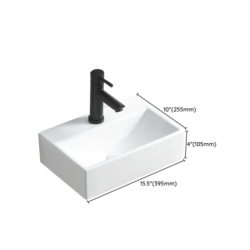 Modern Vessel Sink Rectangular Porcelain Wall Mount Bathroom Sink(Not Included Faucet) Clearhalo 'Bathroom Remodel & Bathroom Fixtures' 'Bathroom Sinks & Faucet Components' 'Bathroom Sinks' 'bathroom_sink' 'Home Improvement' 'home_improvement' 'home_improvement_bathroom_sink' 6849543