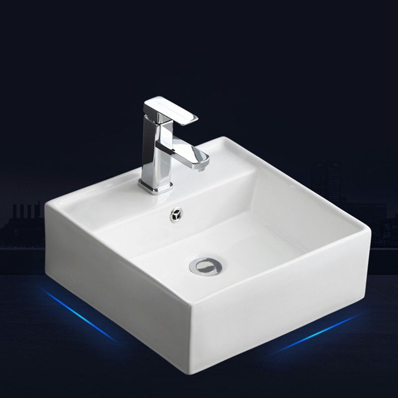 Classical White Bathroom Sink Porcelain Trough Bathroom Sink Clearhalo 'Bathroom Remodel & Bathroom Fixtures' 'Bathroom Sinks & Faucet Components' 'Bathroom Sinks' 'bathroom_sink' 'Home Improvement' 'home_improvement' 'home_improvement_bathroom_sink' 6849622