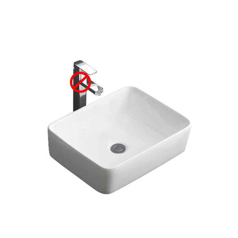 Classical White Bathroom Sink Porcelain Trough Bathroom Sink 18.9"L x 14.6"W x 5.3"H Sink Clearhalo 'Bathroom Remodel & Bathroom Fixtures' 'Bathroom Sinks & Faucet Components' 'Bathroom Sinks' 'bathroom_sink' 'Home Improvement' 'home_improvement' 'home_improvement_bathroom_sink' 6849634