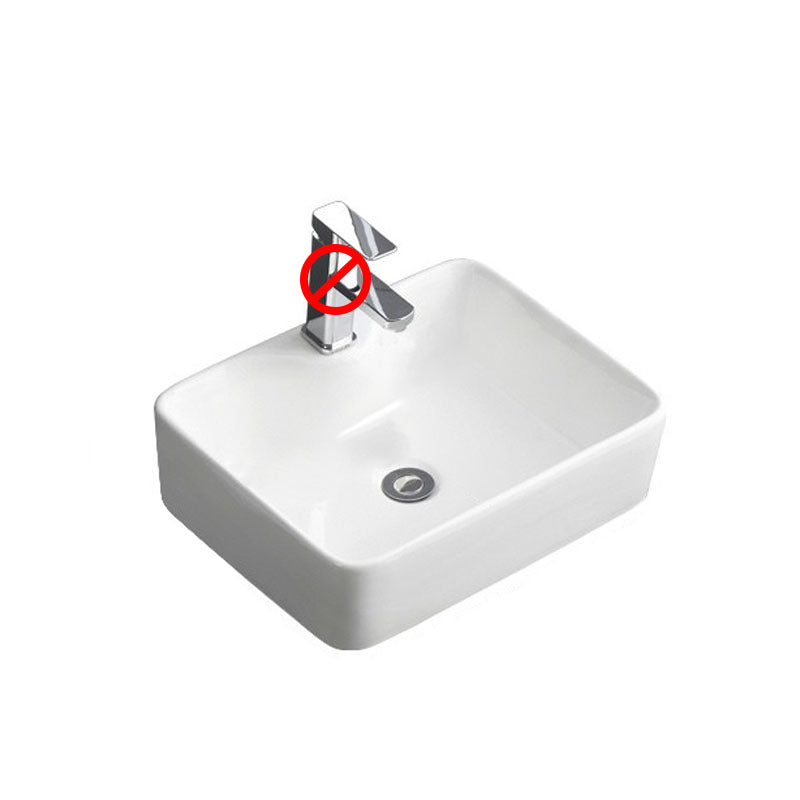 Classical White Bathroom Sink Porcelain Trough Bathroom Sink 19"L x 15"W x 5"H Sink Clearhalo 'Bathroom Remodel & Bathroom Fixtures' 'Bathroom Sinks & Faucet Components' 'Bathroom Sinks' 'bathroom_sink' 'Home Improvement' 'home_improvement' 'home_improvement_bathroom_sink' 6849636