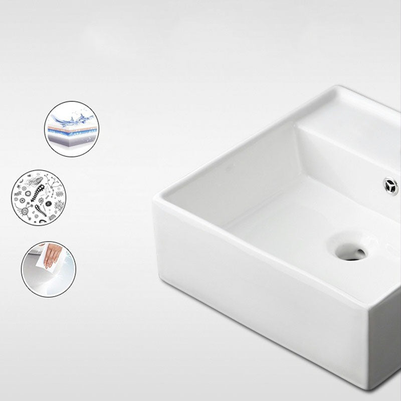 Classical White Bathroom Sink Porcelain Trough Bathroom Sink Clearhalo 'Bathroom Remodel & Bathroom Fixtures' 'Bathroom Sinks & Faucet Components' 'Bathroom Sinks' 'bathroom_sink' 'Home Improvement' 'home_improvement' 'home_improvement_bathroom_sink' 6849637