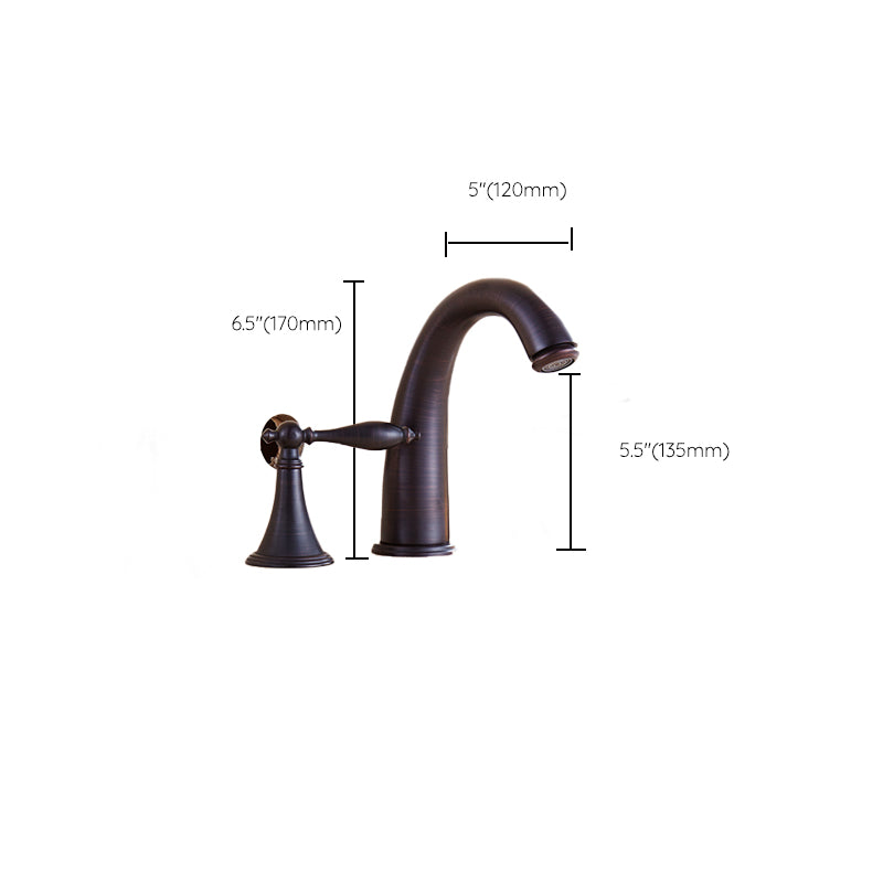 Traditional Roman Tub Faucet Set Copper Deck Mounted Triple Handle Roman Bathtub Faucet Clearhalo 'Bathroom Remodel & Bathroom Fixtures' 'Bathtub Faucets' 'bathtub_faucets' 'Home Improvement' 'home_improvement' 'home_improvement_bathtub_faucets' 6849674