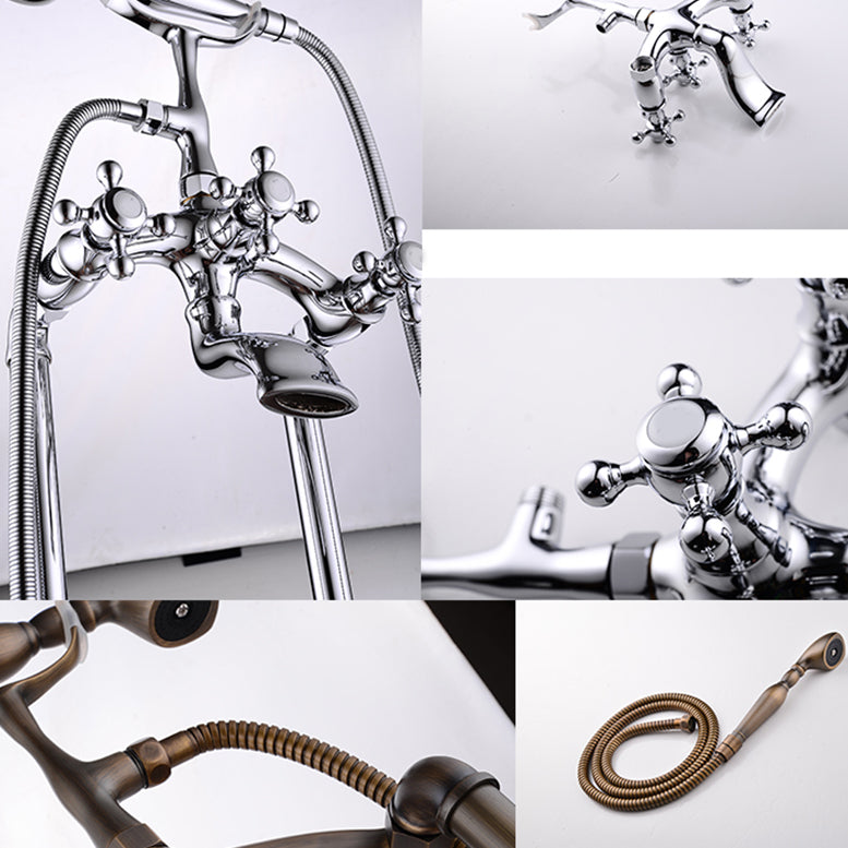 Traditional Style Freestanding Tub Filler Copper Floor Mount Freestanding Tub Filler Clearhalo 'Bathroom Remodel & Bathroom Fixtures' 'Bathtub Faucets' 'bathtub_faucets' 'Home Improvement' 'home_improvement' 'home_improvement_bathtub_faucets' 6849687