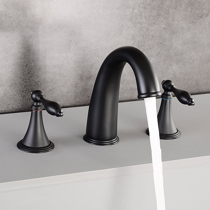 Traditional Style Roman Tub Faucet Copper Deck-Mount Roman Tub Faucet Black Umbrella Pipe Clearhalo 'Bathroom Remodel & Bathroom Fixtures' 'Bathtub Faucets' 'bathtub_faucets' 'Home Improvement' 'home_improvement' 'home_improvement_bathtub_faucets' 6849717