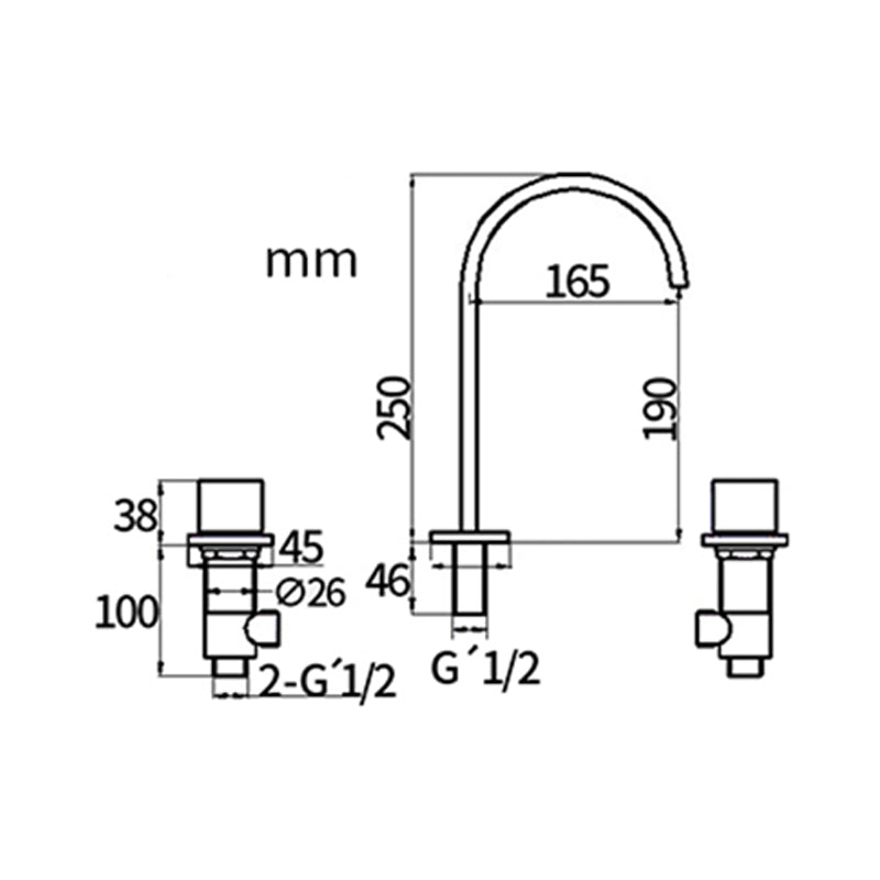 Traditional Style Roman Tub Faucet Copper Deck-Mount Roman Tub Faucet Clearhalo 'Bathroom Remodel & Bathroom Fixtures' 'Bathtub Faucets' 'bathtub_faucets' 'Home Improvement' 'home_improvement' 'home_improvement_bathtub_faucets' 6849727