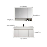 Rectangle Bathroom Vanity Wall-Mounted Mirror Wood Frame Modern Vanity with Doors Clearhalo 'Bathroom Remodel & Bathroom Fixtures' 'Bathroom Vanities' 'bathroom_vanities' 'Home Improvement' 'home_improvement' 'home_improvement_bathroom_vanities' 6849781