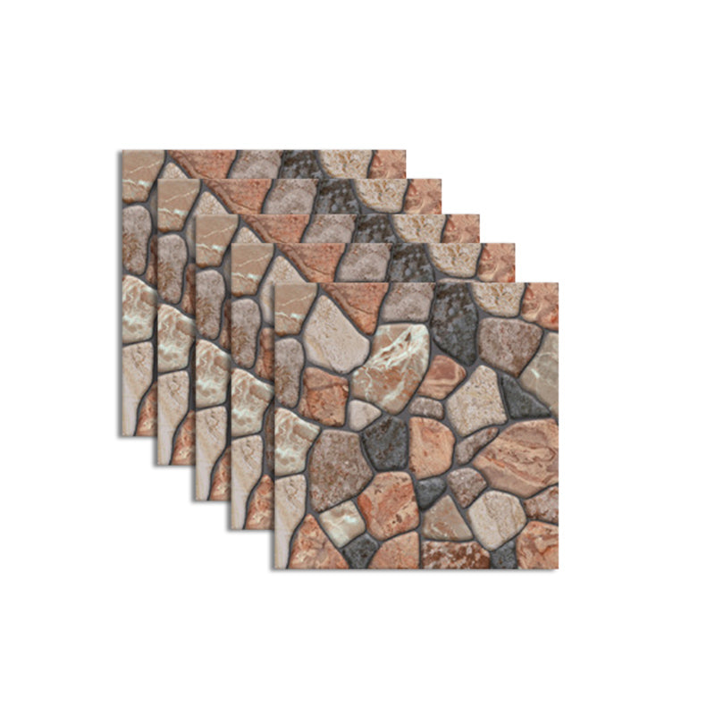 Pattern Matte Color Stone Peel and Paste Mosaic Tile Peel and Paste Tile Set of 5 Maroon Clearhalo 'Flooring 'Home Improvement' 'home_improvement' 'home_improvement_peel_stick_blacksplash' 'Peel & Stick Backsplash Tile' 'peel_stick_blacksplash' 'Walls & Ceilings' Walls and Ceiling' 6850064