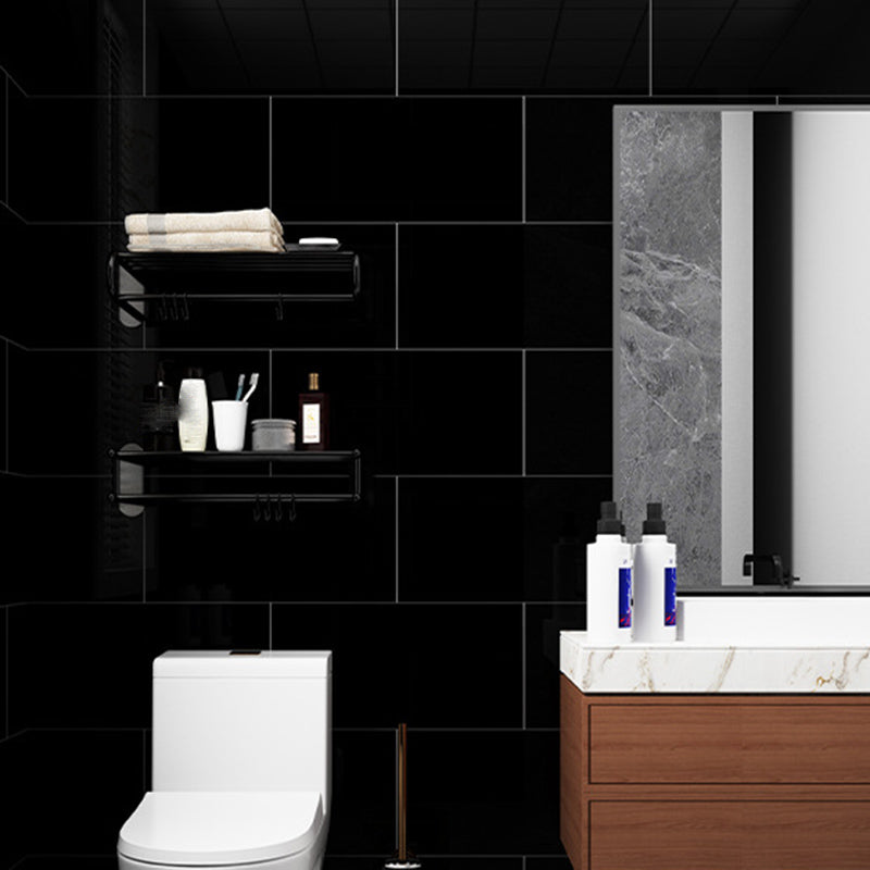 Pvc Mosaic Tile Peel & Stick Tile Kitchen Waterproof Backsplash Peel and Stick Wall Tile Black 11.8" x 23.6" 10-Piece Set Clearhalo 'Flooring 'Home Improvement' 'home_improvement' 'home_improvement_peel_stick_blacksplash' 'Peel & Stick Backsplash Tile' 'peel_stick_blacksplash' 'Walls & Ceilings' Walls and Ceiling' 6850093