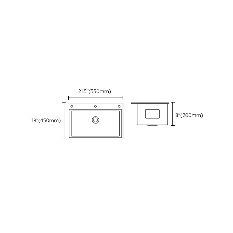 Contemporary Style Kitchen Sink Stainless Steel Non-slip Kitchen Sink Clearhalo 'Home Improvement' 'home_improvement' 'home_improvement_kitchen_sinks' 'Kitchen Remodel & Kitchen Fixtures' 'Kitchen Sinks & Faucet Components' 'Kitchen Sinks' 'kitchen_sinks' 6850553