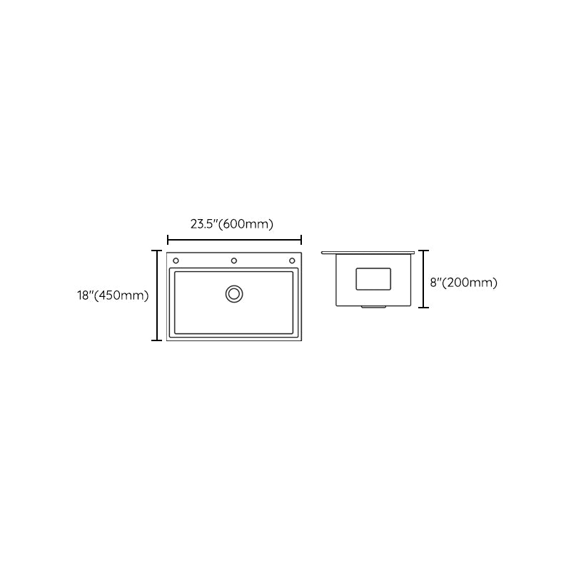 Contemporary Style Kitchen Sink Stainless Steel Non-slip Kitchen Sink Clearhalo 'Home Improvement' 'home_improvement' 'home_improvement_kitchen_sinks' 'Kitchen Remodel & Kitchen Fixtures' 'Kitchen Sinks & Faucet Components' 'Kitchen Sinks' 'kitchen_sinks' 6850554