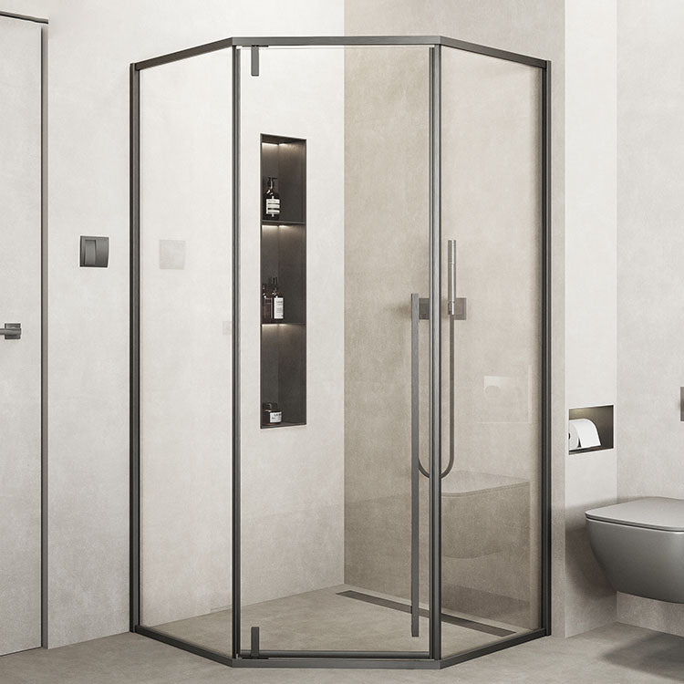 Modern Shower Enclosure Corner Black Clear Glass Shower Stall Clearhalo 'Bathroom Remodel & Bathroom Fixtures' 'Home Improvement' 'home_improvement' 'home_improvement_shower_stalls_enclosures' 'Shower Stalls & Enclosures' 'shower_stalls_enclosures' 'Showers & Bathtubs' 6857924