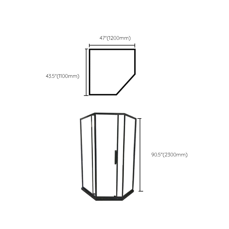 Modern Clear Glass Double Sliding Shower Enclosure Framed Shower Enclosure Clearhalo 'Bathroom Remodel & Bathroom Fixtures' 'Home Improvement' 'home_improvement' 'home_improvement_shower_stalls_enclosures' 'Shower Stalls & Enclosures' 'shower_stalls_enclosures' 'Showers & Bathtubs' 6858124