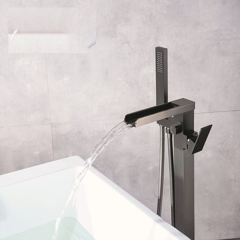 Modern Bathroom Faucet Floor Standing Handheld Shower Head Faucet Clearhalo 'Bathroom Remodel & Bathroom Fixtures' 'Bathtub Faucets' 'bathtub_faucets' 'Home Improvement' 'home_improvement' 'home_improvement_bathtub_faucets' 6859039