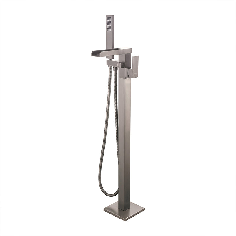 Modern Bathroom Faucet Floor Standing Handheld Shower Head Faucet Clearhalo 'Bathroom Remodel & Bathroom Fixtures' 'Bathtub Faucets' 'bathtub_faucets' 'Home Improvement' 'home_improvement' 'home_improvement_bathtub_faucets' 6859046