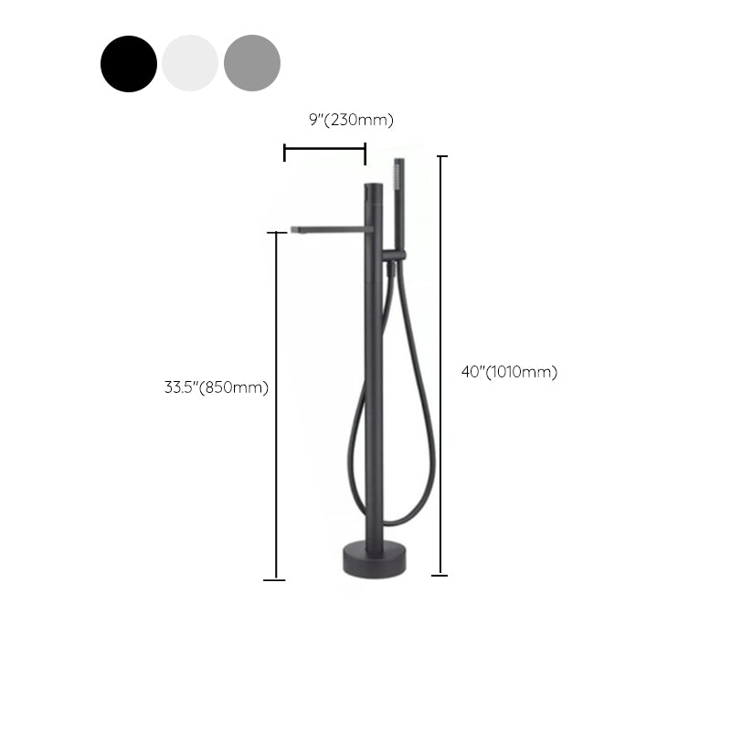 Modern Floor Standing Faucet Handheld Shower Head Bathtub Faucet Clearhalo 'Bathroom Remodel & Bathroom Fixtures' 'Bathtub Faucets' 'bathtub_faucets' 'Home Improvement' 'home_improvement' 'home_improvement_bathtub_faucets' 6859076