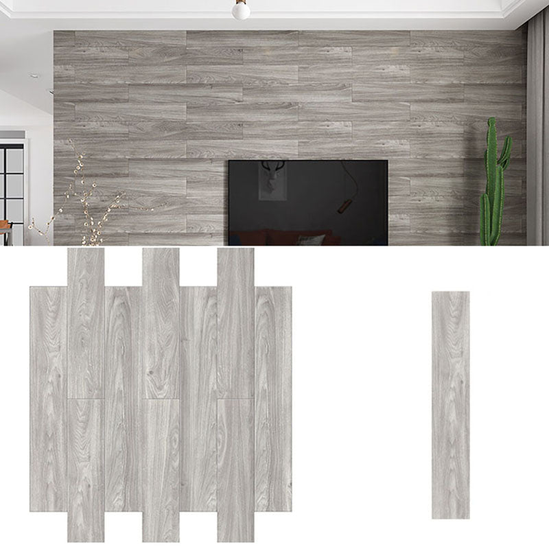 Modern Tin Backsplash Paneling Smooth Wall Ceiling Wood Board Set of 10 Grey 36"L x 6"W Clearhalo 'Flooring 'Home Improvement' 'home_improvement' 'home_improvement_wall_paneling' 'Wall Paneling' 'wall_paneling' 'Walls & Ceilings' Walls and Ceiling' 6859122