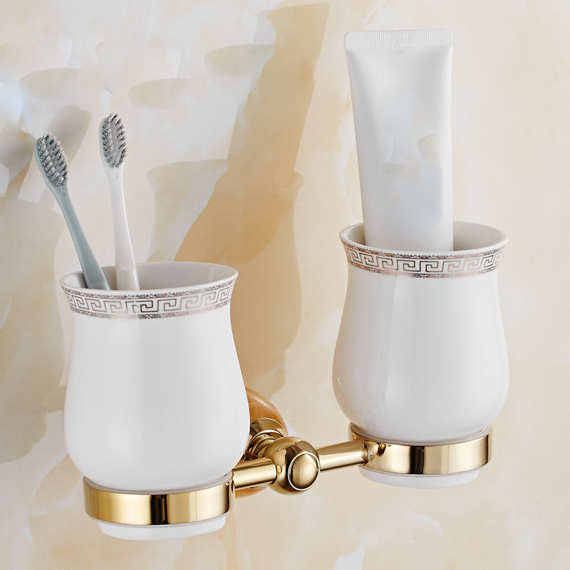 Contemporary Brushed Brass Bathroom Accessory As Individual Or As a Set Toothbrush Holder Clearhalo 'Bathroom Hardware Sets' 'Bathroom Hardware' 'Bathroom Remodel & Bathroom Fixtures' 'bathroom_hardware_sets' 'Home Improvement' 'home_improvement' 'home_improvement_bathroom_hardware_sets' 6864381