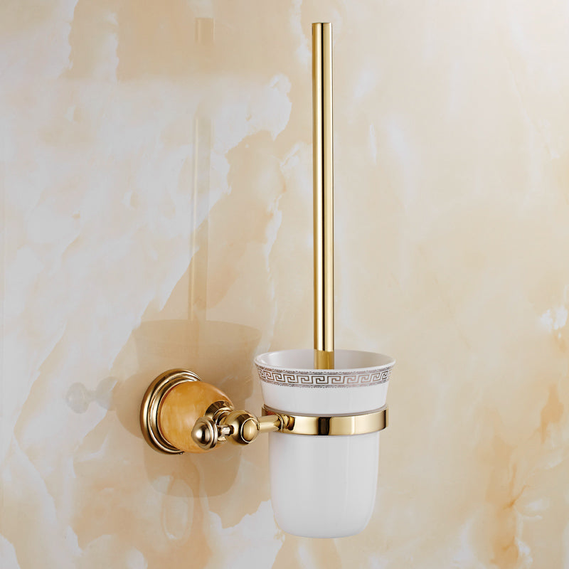 Contemporary Brushed Brass Bathroom Accessory As Individual Or As a Set Toilet Brush Clearhalo 'Bathroom Hardware Sets' 'Bathroom Hardware' 'Bathroom Remodel & Bathroom Fixtures' 'bathroom_hardware_sets' 'Home Improvement' 'home_improvement' 'home_improvement_bathroom_hardware_sets' 6864383