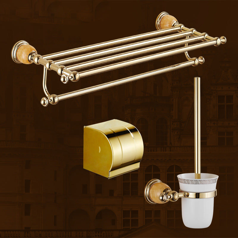 Contemporary Brushed Brass Bathroom Accessory As Individual Or As a Set 3-Piece Set (Toilet Paper Holder) Clearhalo 'Bathroom Hardware Sets' 'Bathroom Hardware' 'Bathroom Remodel & Bathroom Fixtures' 'bathroom_hardware_sets' 'Home Improvement' 'home_improvement' 'home_improvement_bathroom_hardware_sets' 6864395