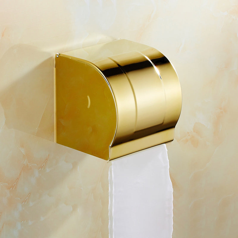 Contemporary Brushed Brass Bathroom Accessory As Individual Or As a Set Tissue Box Clearhalo 'Bathroom Hardware Sets' 'Bathroom Hardware' 'Bathroom Remodel & Bathroom Fixtures' 'bathroom_hardware_sets' 'Home Improvement' 'home_improvement' 'home_improvement_bathroom_hardware_sets' 6864401